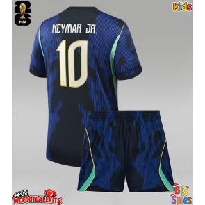 Brazil Neymar Jr #10 Replica Away Stadium Kit for Kids World Cup 2026 Short Sleeve (+ pants)
